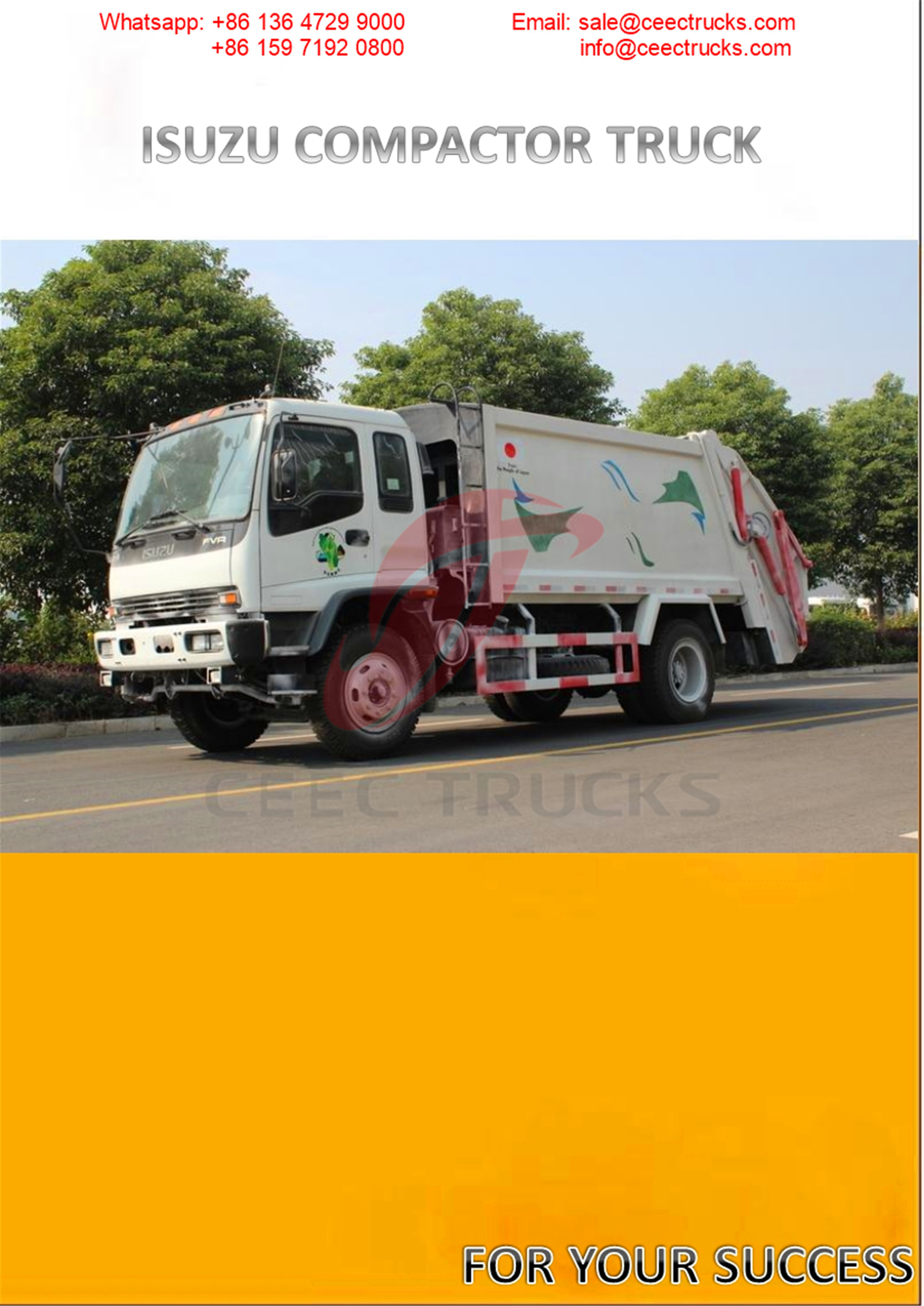 Dominica customer buy ISUZU FVR 12CBM garbage compactor truck