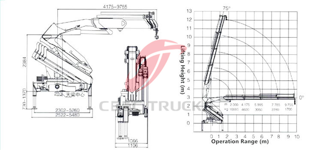 10Tons knuckle crane CAD drawing