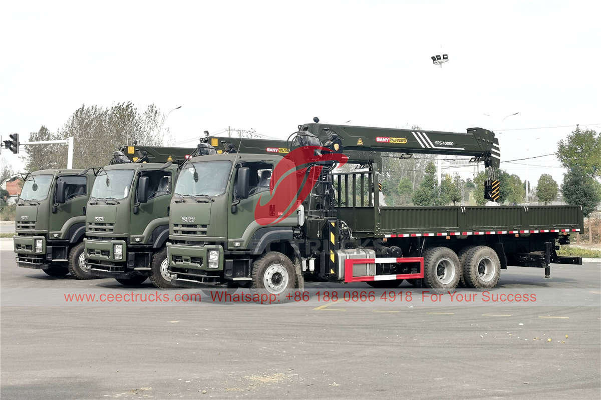 3 единицы грузовика ISUZU VC46 с краном Plafinger экспортированы в Мьянму