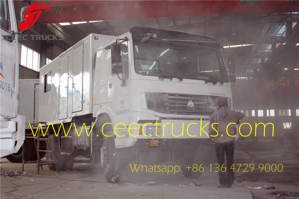 HOWO mobile workshop trucks export Nigeria DANGOTE