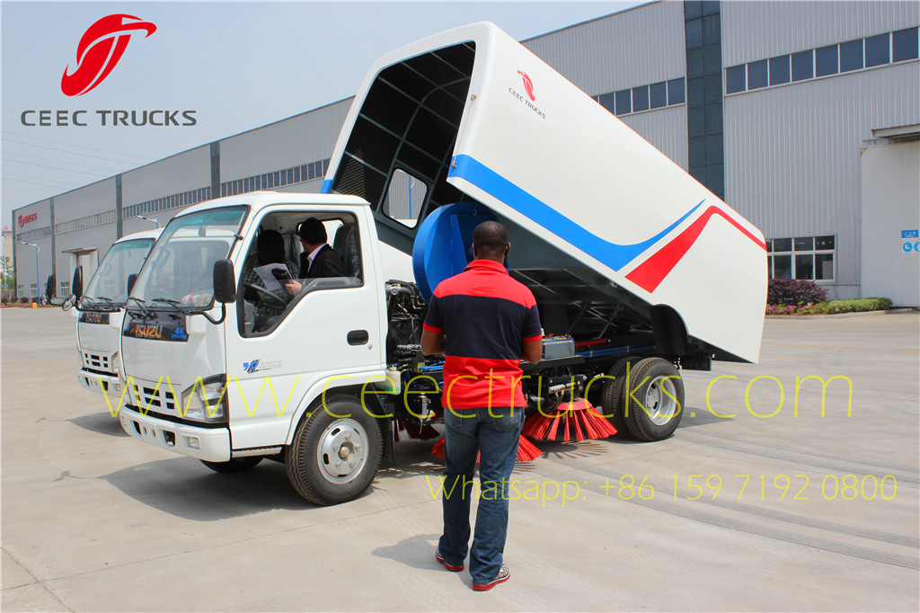 ISUZU 5cbm road sweeper truck export Nigeria