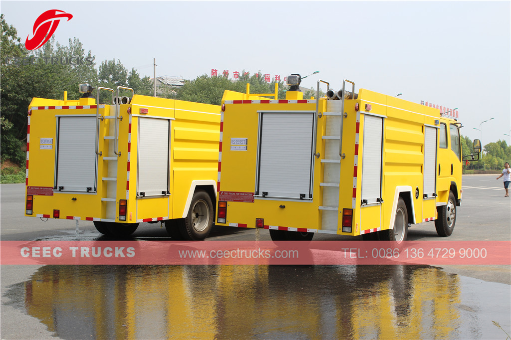 Dubai customer buy 2 units ISUZU firefighting trucks low price sale