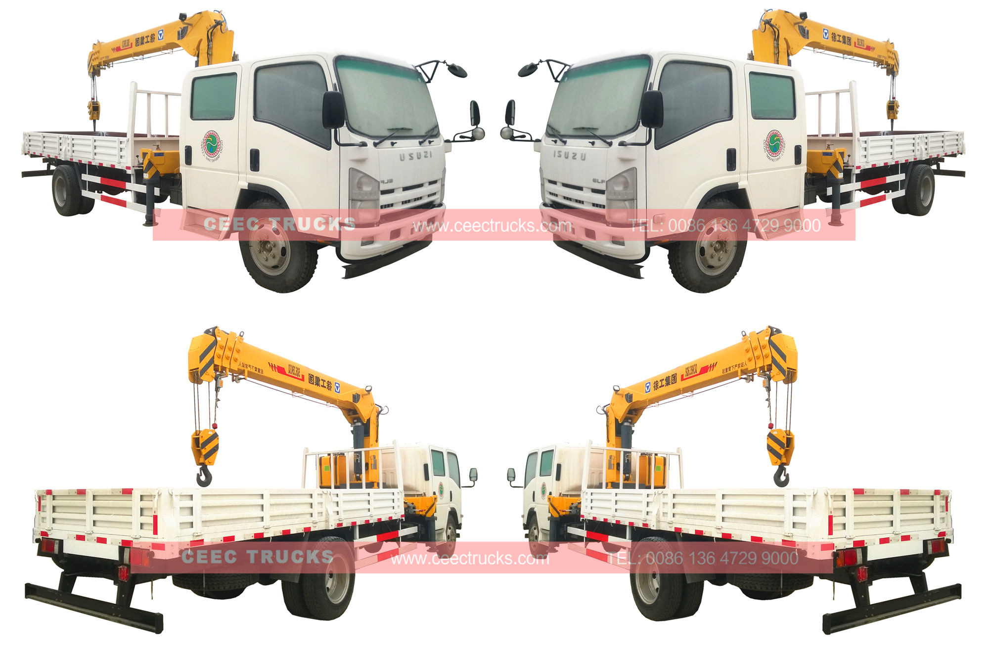 ISUZU 6.3tons boom crane truck wholeview