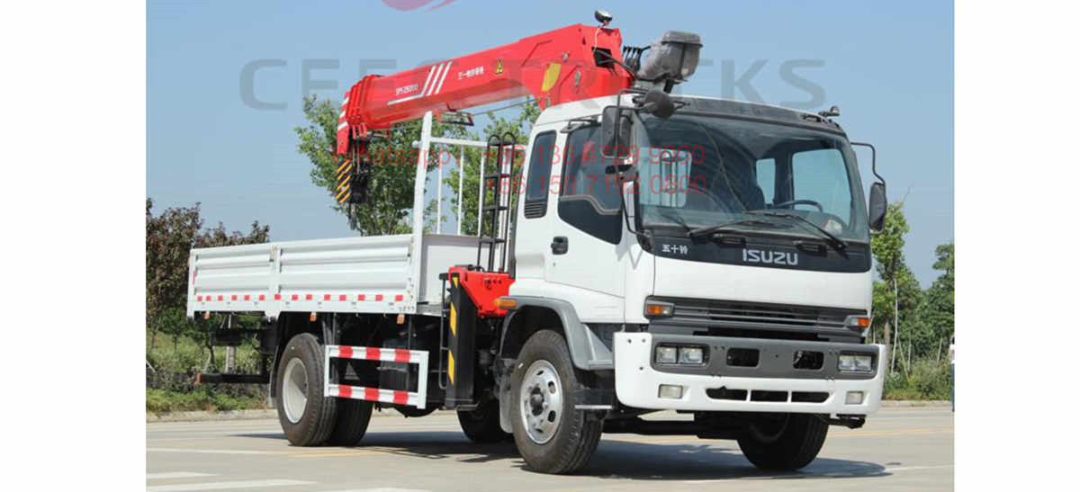 ISUZU 10tons palfinger boom crane truck export to Myanmar Yangon