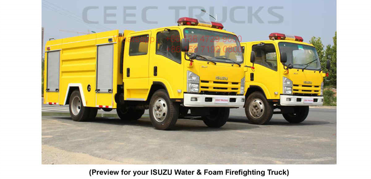 Dubai--ISUZU ELF 5CBM water firefighting truck