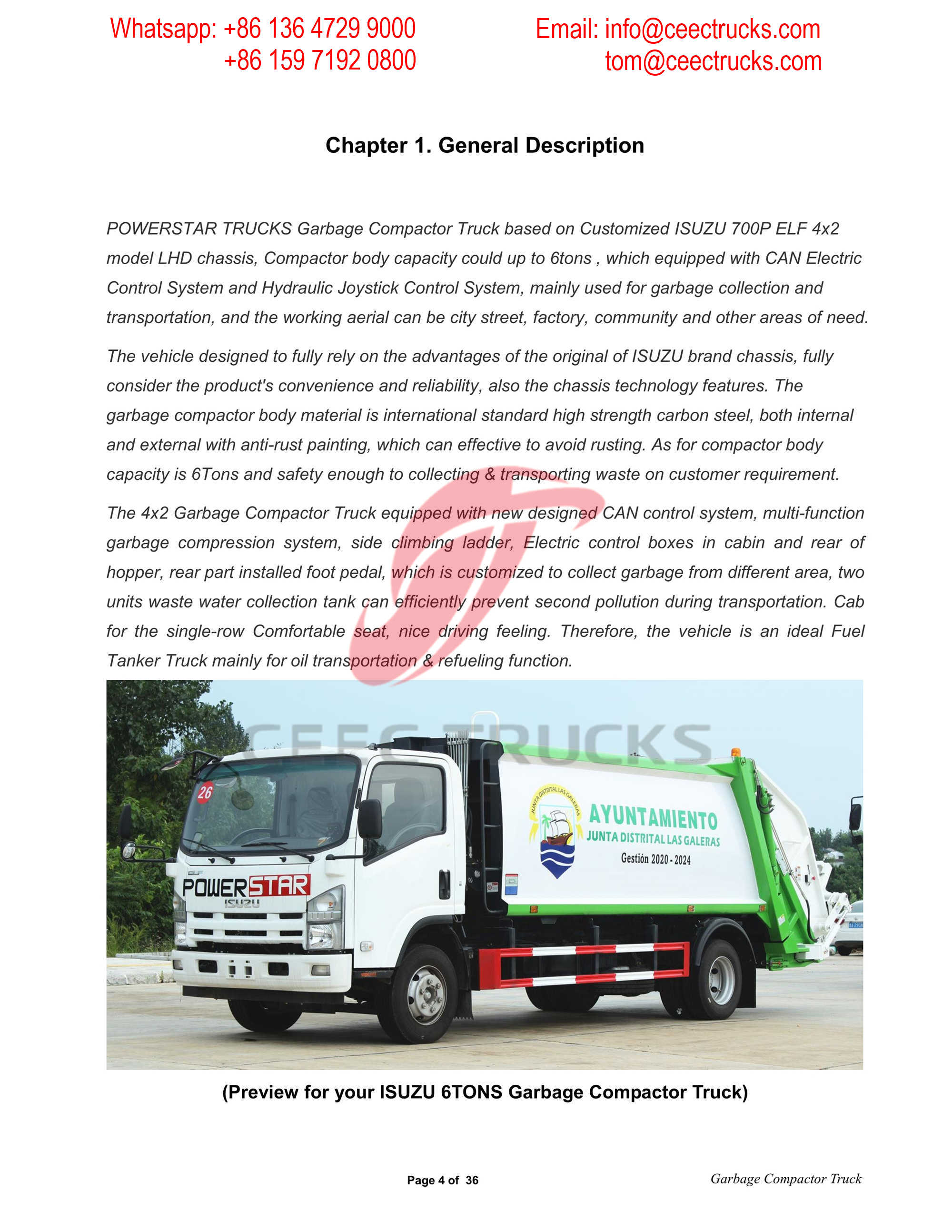 ISUZU 10CBM refuse compactor truck export to Philippines
