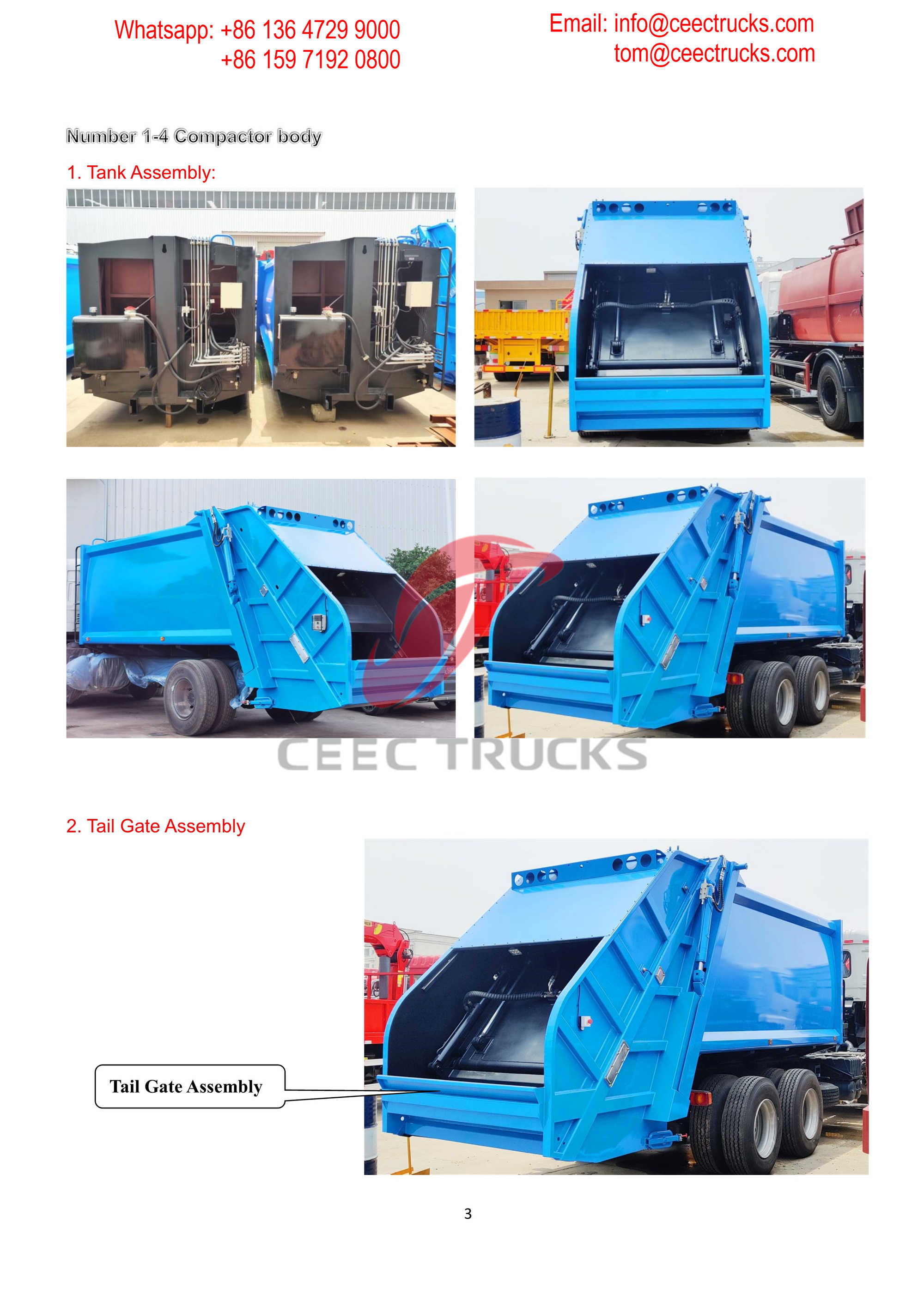 St Martin 14CBM garbage compactor superstructure operation manual