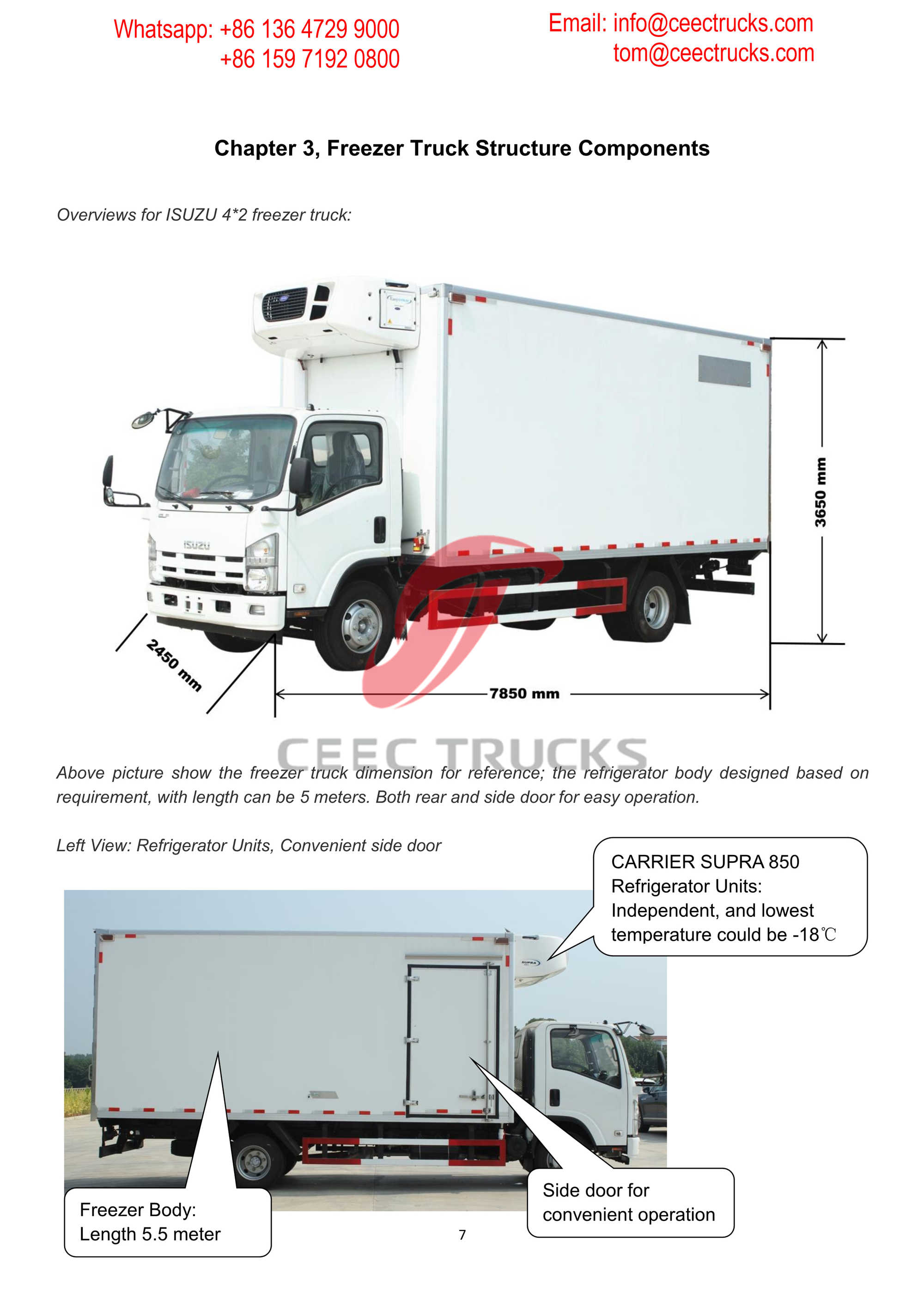 ISUZU ELF Freezer Truck Manual