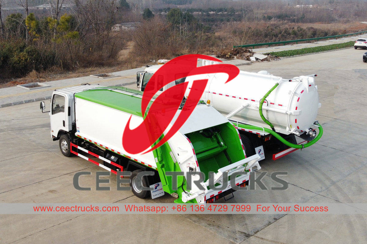 Поставки грузовиков для уплотнения отходов ISUZU и грузовиков для очистки сточных вод ISUZU