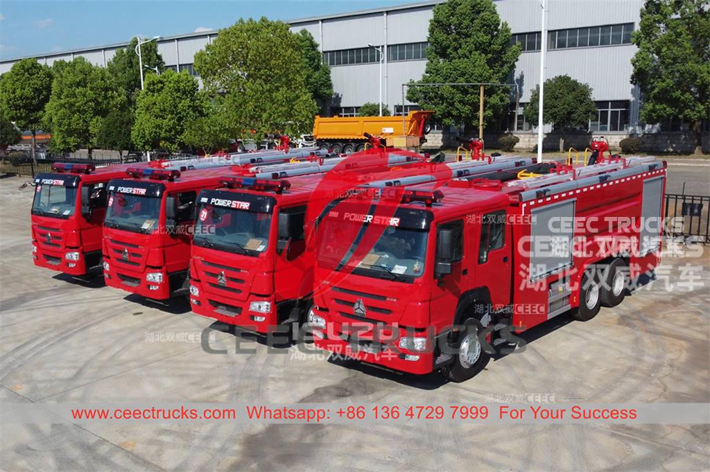 В продаже новые тяжелые пожарные машины HOWO 10 Wheeler.