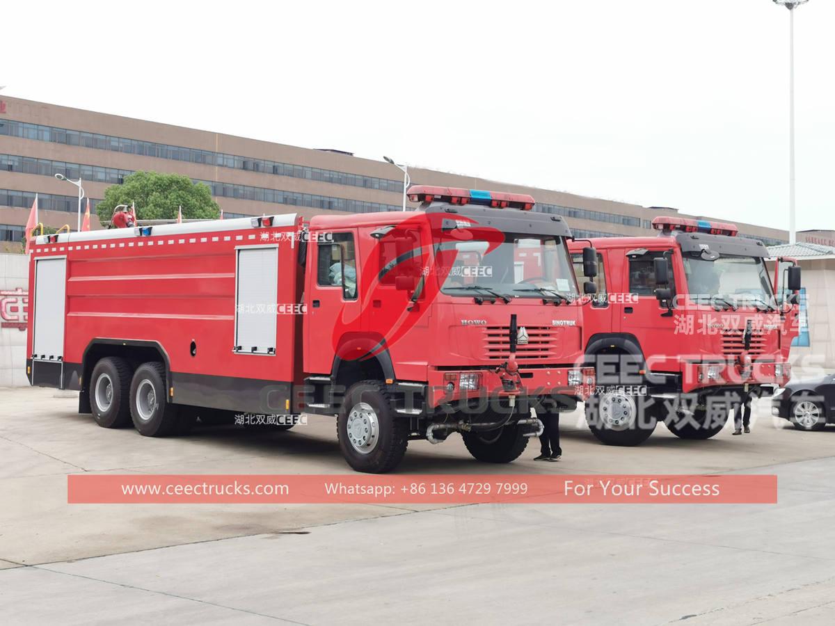 Внедорожные пожарные насосные машины HOWO 6 × 6 хорошего качества для Африки