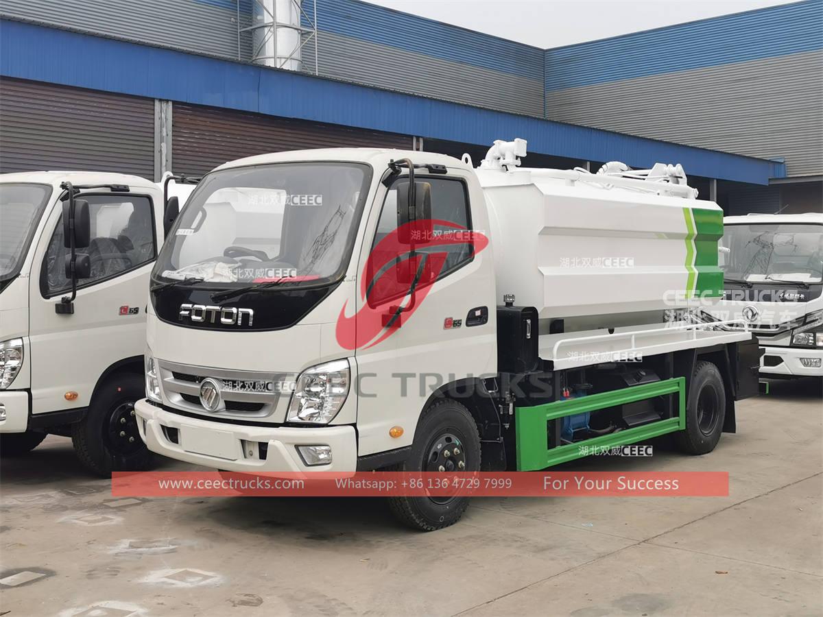 FOTON RHD 5000L combination vacuum tank truck