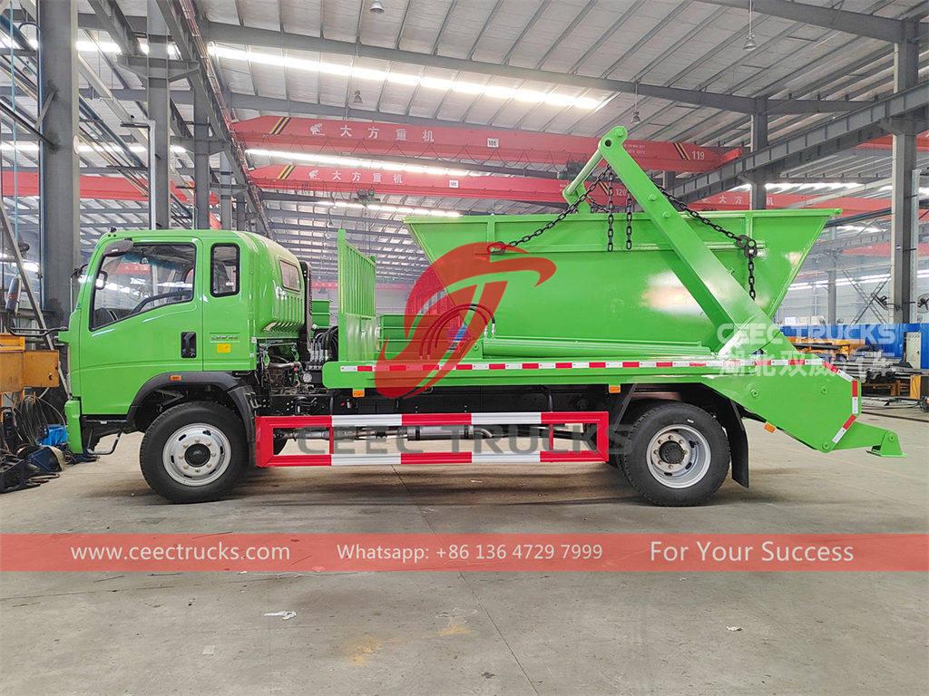 Hot sale HOWO 6CBM swing arm garbage truck