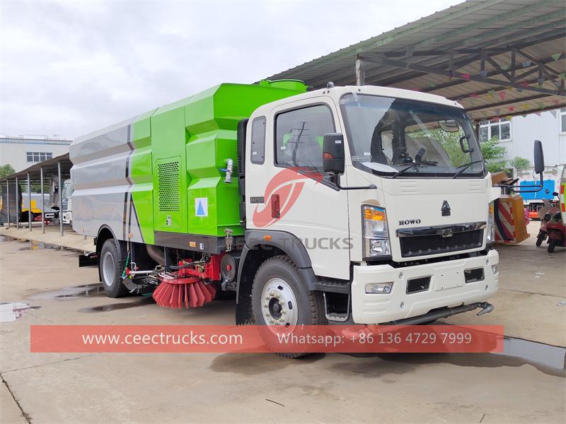 Howo RHD 10cbm street road sweeping truck