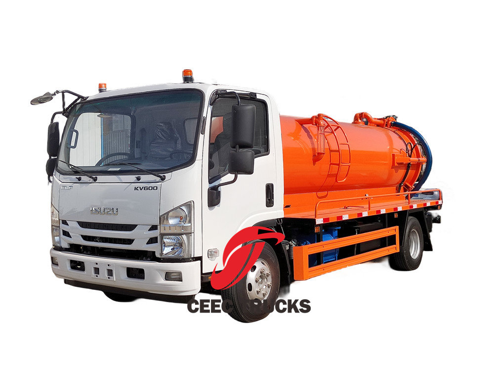 Isuzu Latest 8ton sewage suction tank truck 