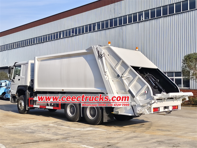 Howo 20 cbm rear end loading garbage truck 