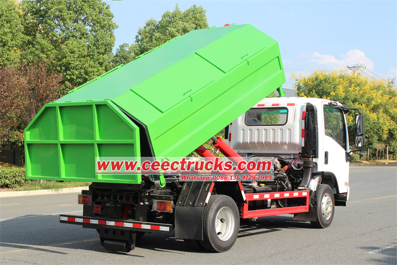 Isuzu garbage hook lift truck