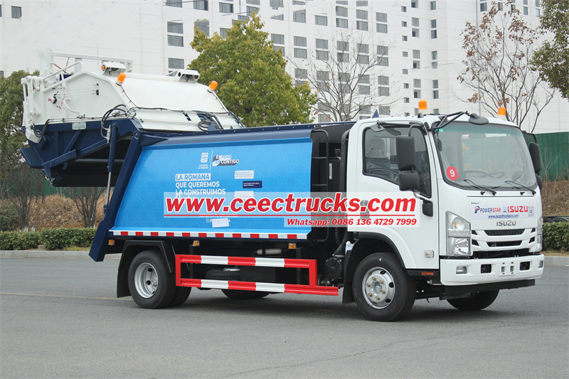 Isuzu NPR rear loader truck