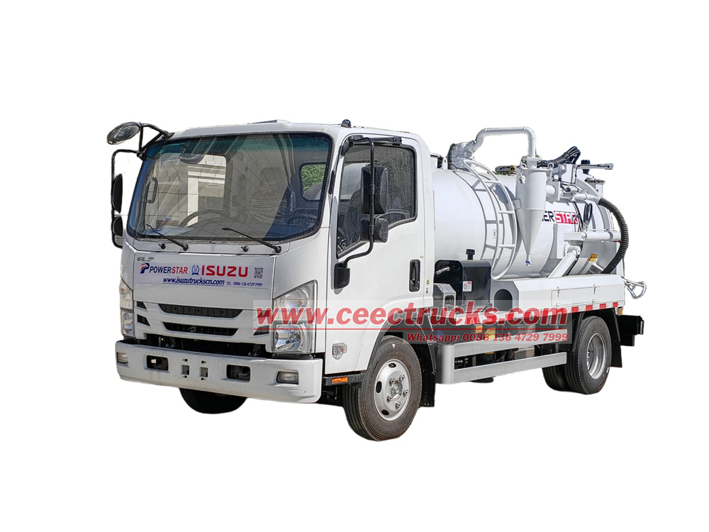 Isuzu 4,000 liters combined jetting suction truck (1)