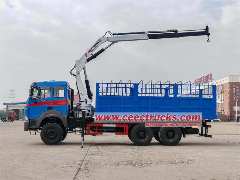 Beiben 2638 truck mounted 5T knuckle crane