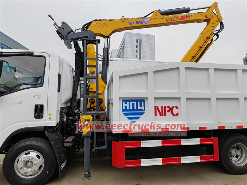 Isuzu KV600 4X2 waste truck with folding arm crane