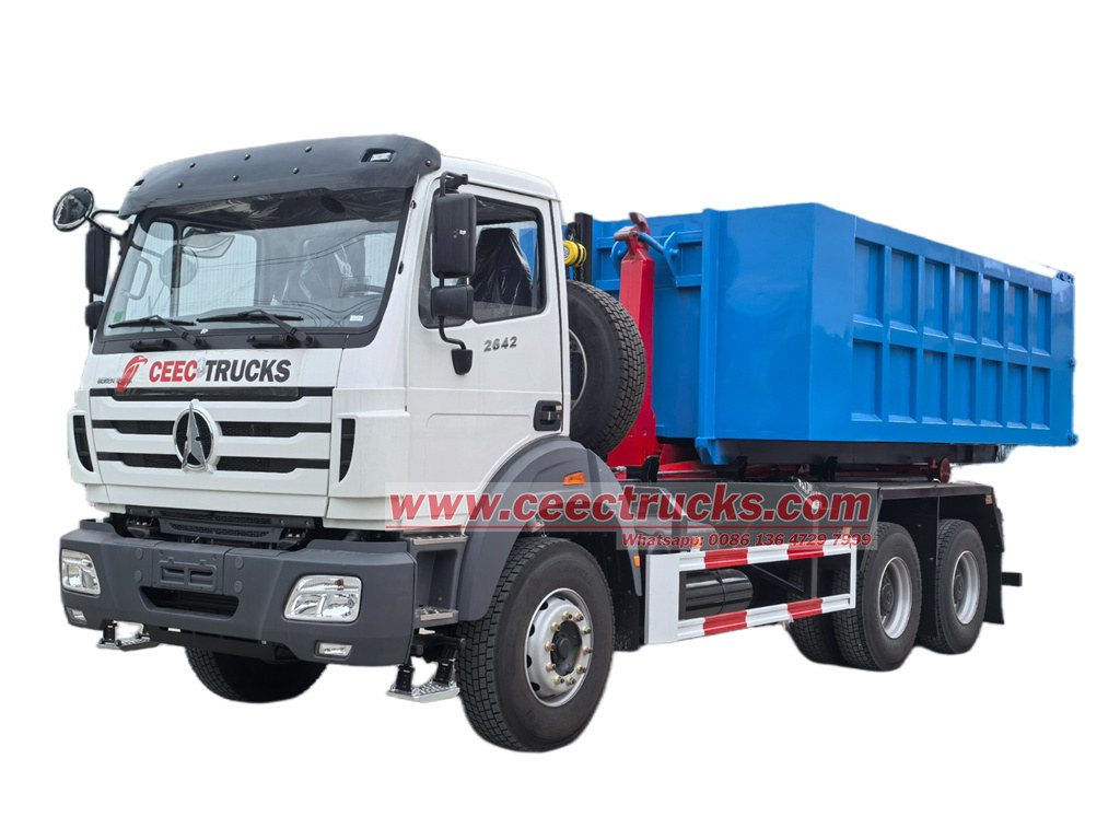 Beiben 2642 20tons hook loader garbage truck