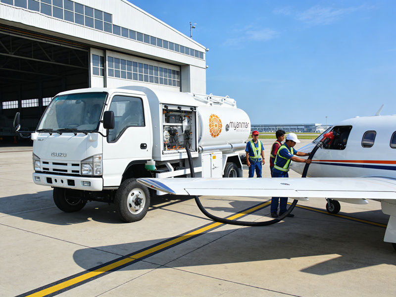 Isuzu helicoper refueler truck for smaller airplane refueling