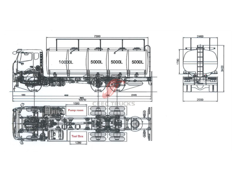 Howo fuel tank truck design draw