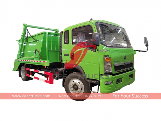 HOWO 6CBM swing arm garbage truck