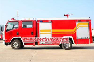 Isuzu 190HP dry powder nitrogen fire truck