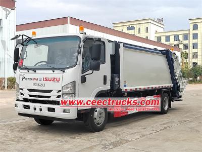 Isuzu ELF commercial rear loader garbage truck