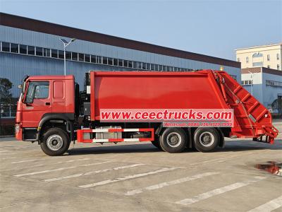 Howo 20 cbm rear end loading garbage truck