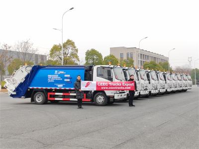 Isuzu ELF automatic rear loader garbage truck