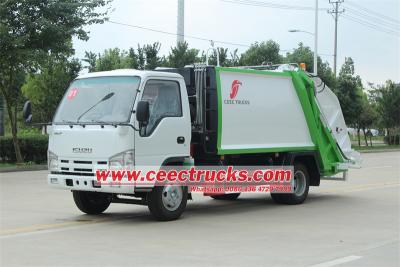 ISUZU mini ELF NKR 5CBM rear loader garbage truck