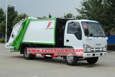ISUZU mini ELF NKR 5CBM rear loader garbage truck