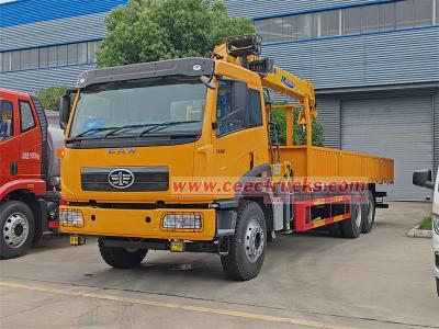 FAW 6x4 RHD 8tons boom crane truck