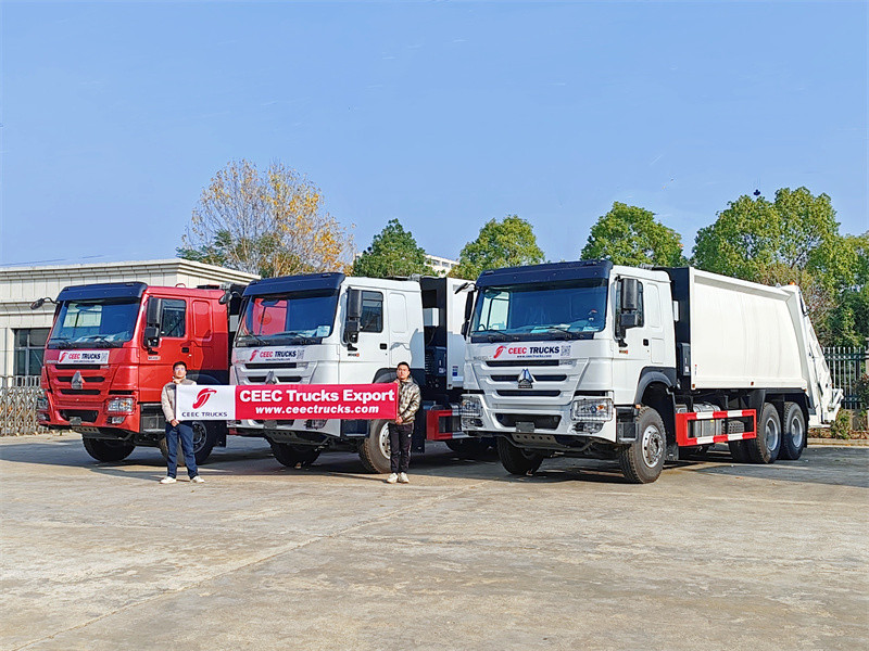 3 units Howo garbage rear loader trucks were delivered