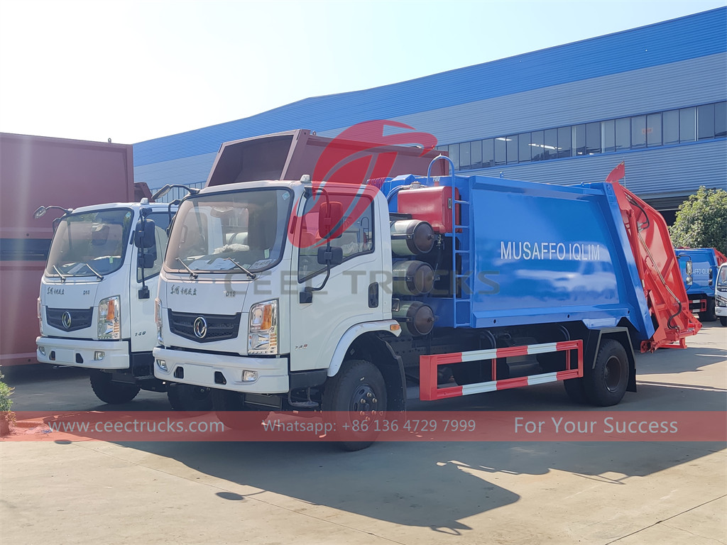 10 единиц DONGFENG CNG мусоровоз с компактором 6м3 экспорт Узбекистан
