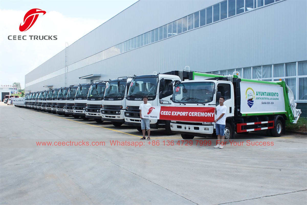 26 единиц мусоровозов ISUZU отправлено на экспорт в Африку