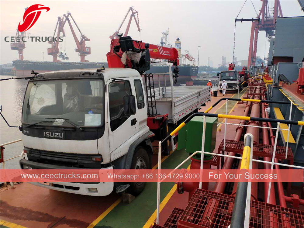 Мьянма - 5 единиц грузовых автомобилей isuzu на борту